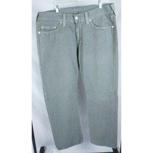 True Religion Relaxed Straight Gray Jeans Size 38